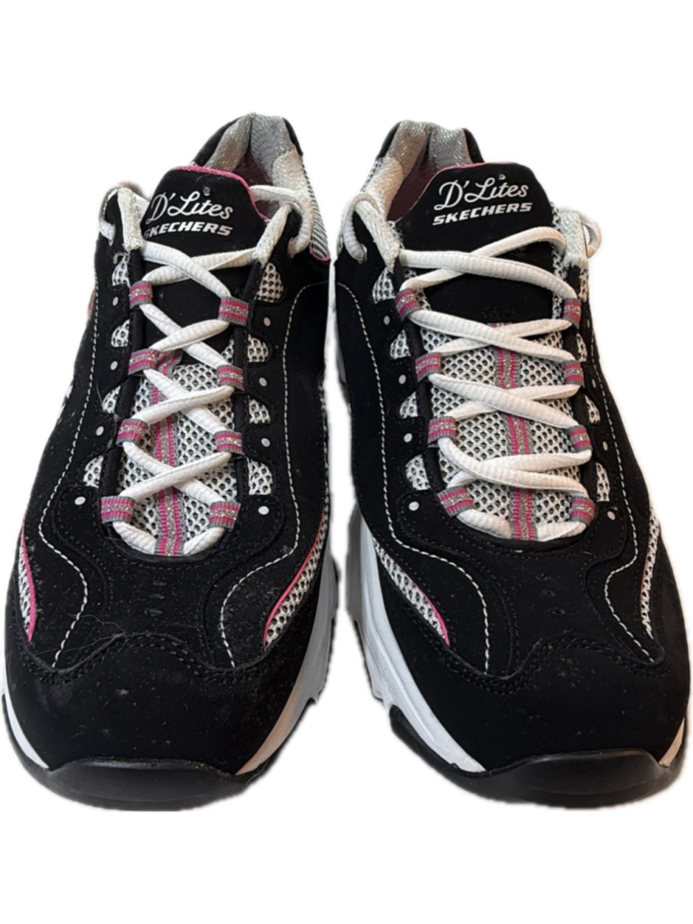 Skechers D Lites Womens Size 11 Black Pink Athletic Walking Shoes Sneakers - Picture 2 of 7